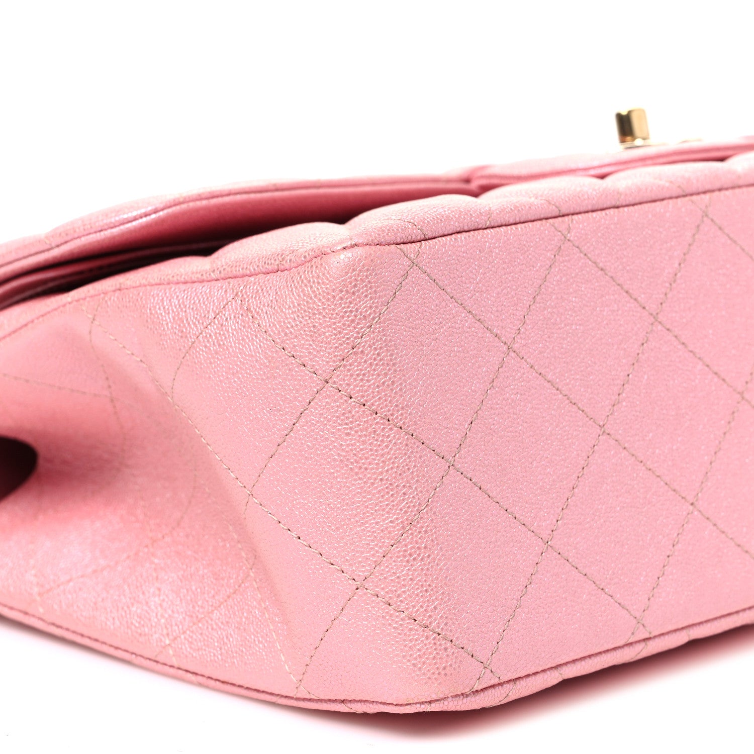 Chanel Iridescent Caviar Quilted Jumbo Double Flap Rose Pink 9 of 10
