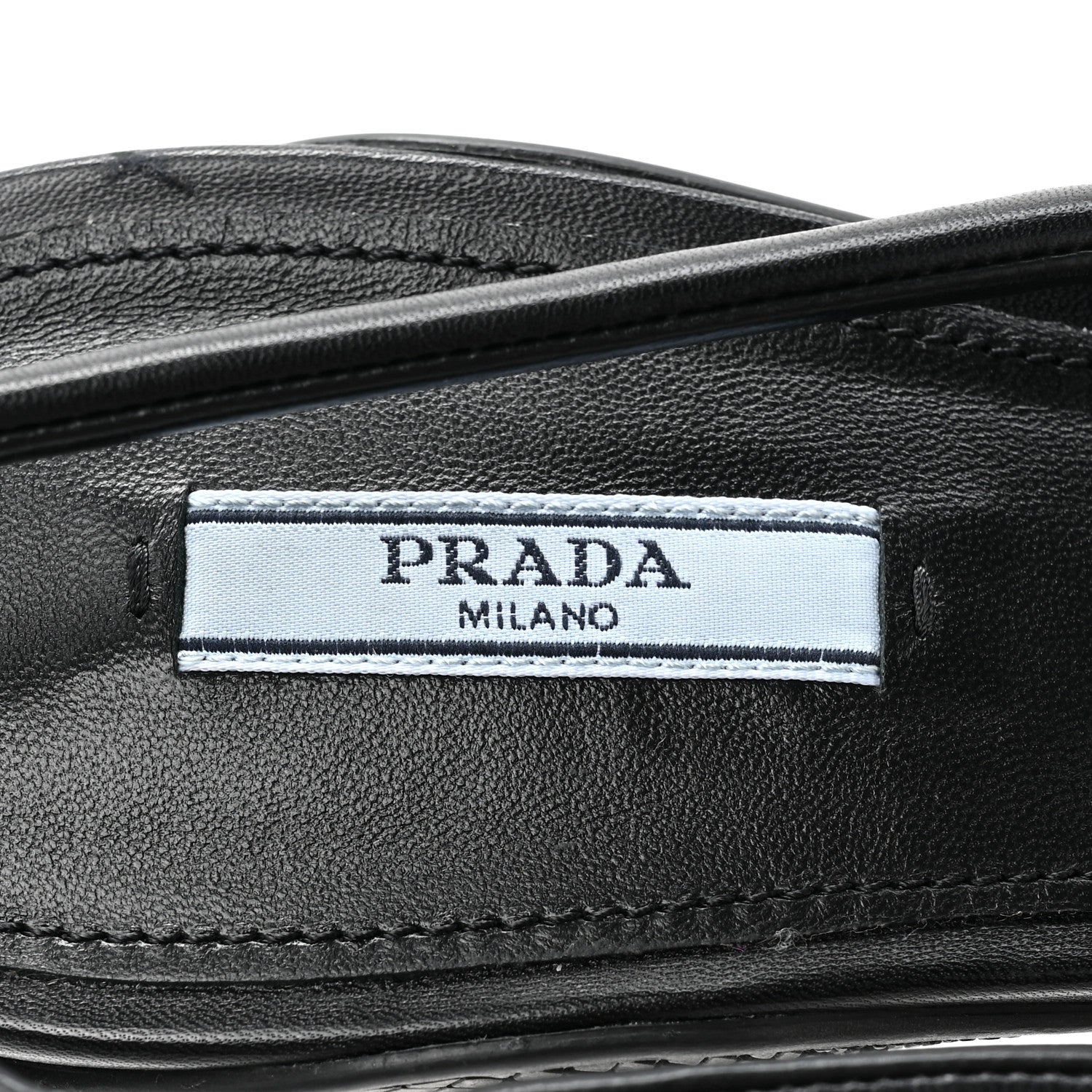 Prada Spazzolato Triangle Logo Pointed Toe 45mm Slingback Pumps 38 Black 7 of 9