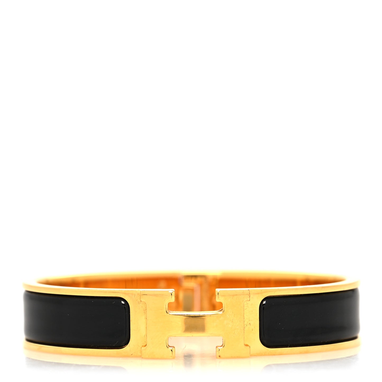 Enamel Narrow Clic Clac H Bracelet PM Black