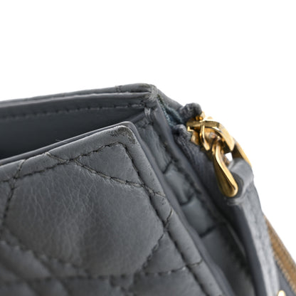 Christian Dior Grained Calfskin Supple Cannage Caro Dahlia Wallet Cloud Blue 9 of 13