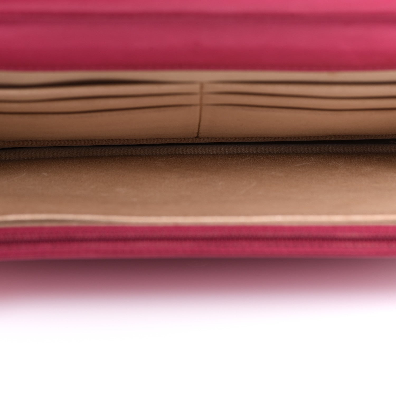 Chanel Lambskin Camellia Embossed Wallet on Chain WOC Fuchsia 5 of 13