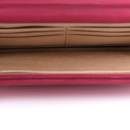 Chanel Lambskin Camellia Embossed Wallet on Chain WOC Fuchsia 5 of 13