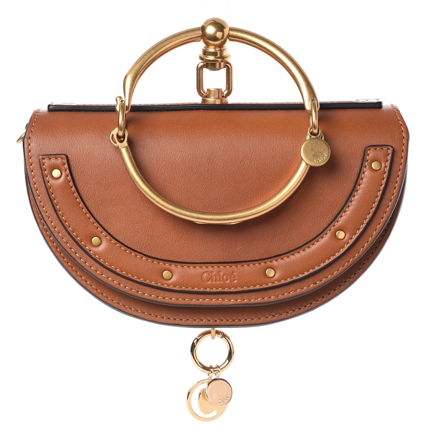 Chloe Calfskin Small Nile Bracelet Minaudiere Bag Caramel 1 of 9