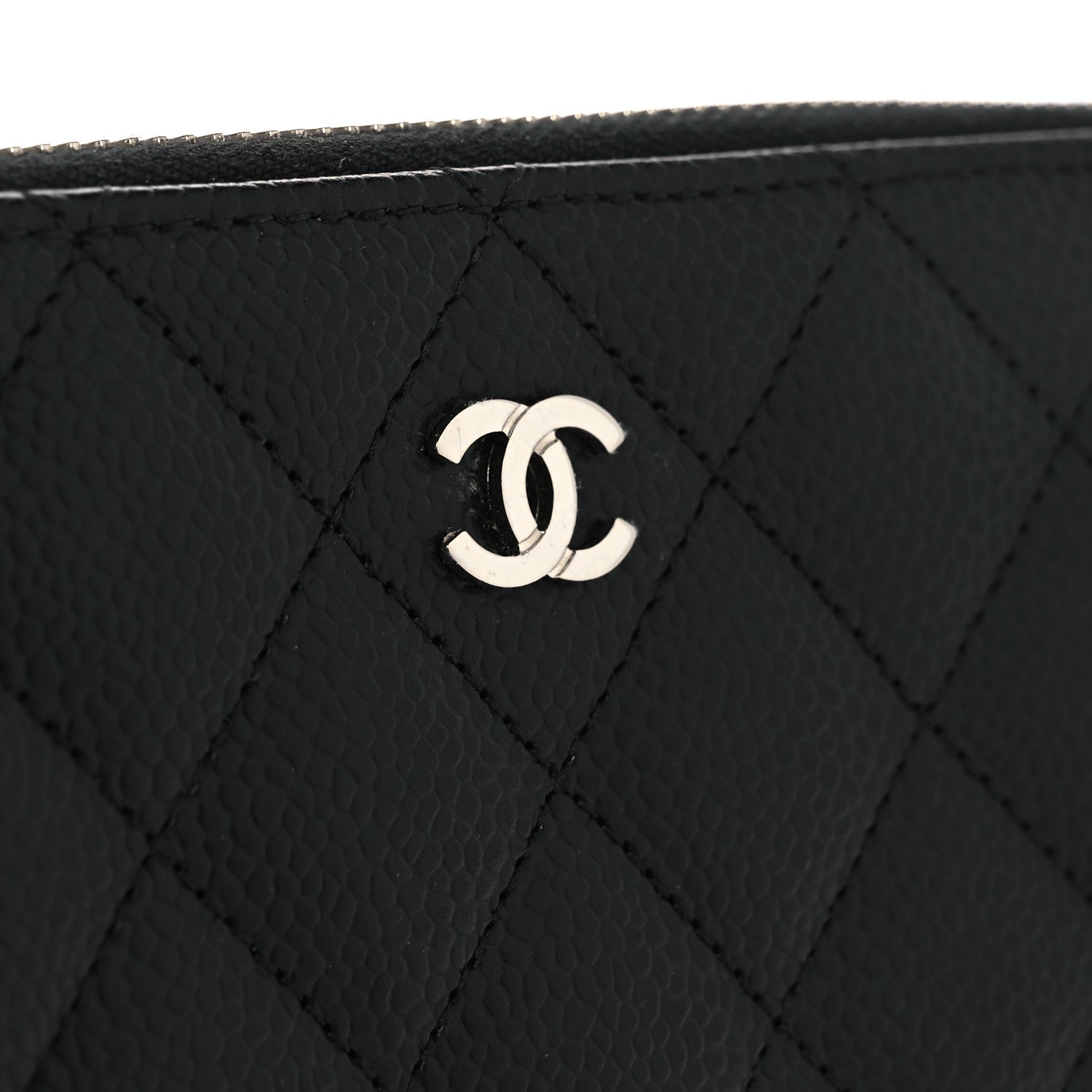 Chanel Caviar Quilted Large Gusset Zip Around Wallet Black 9 of 11