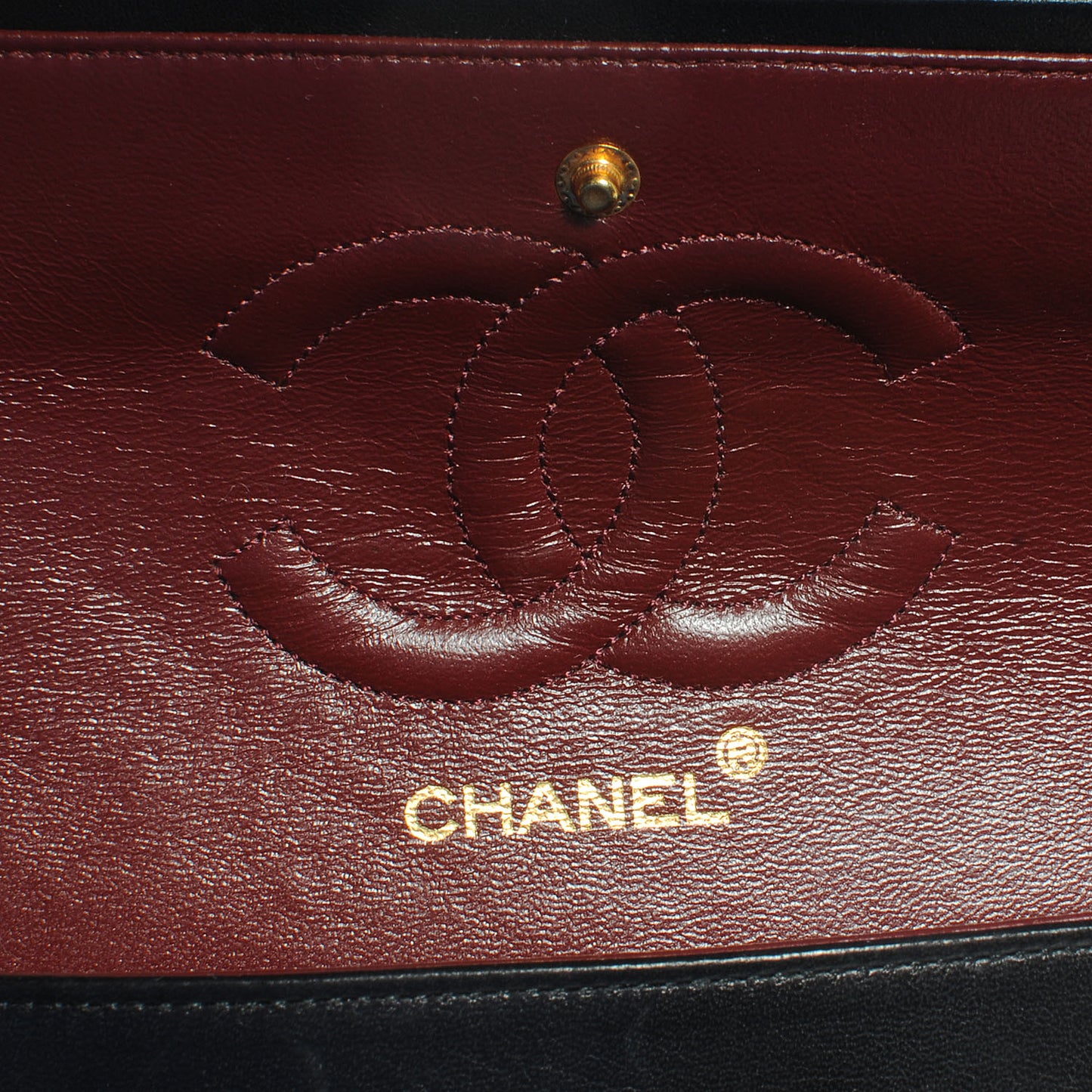 Lambskin Medium Double Flap Black