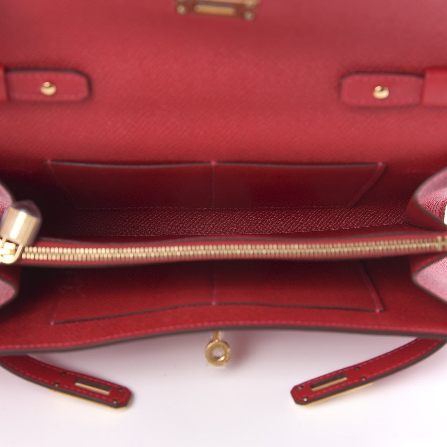 Epsom Kelly Wallet To Go Rouge Casaque