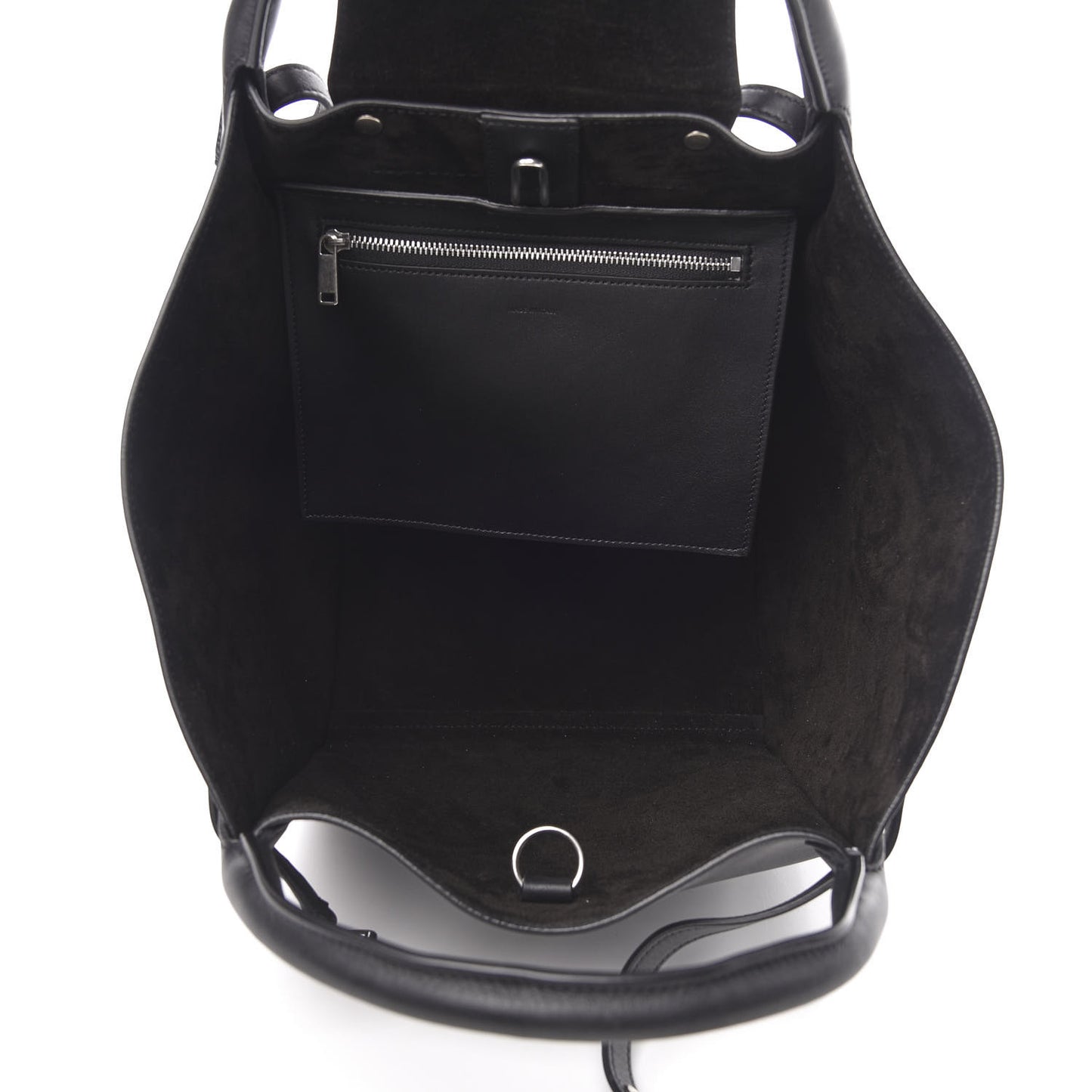 Supple Grained Calfskin Small Big Bag Black