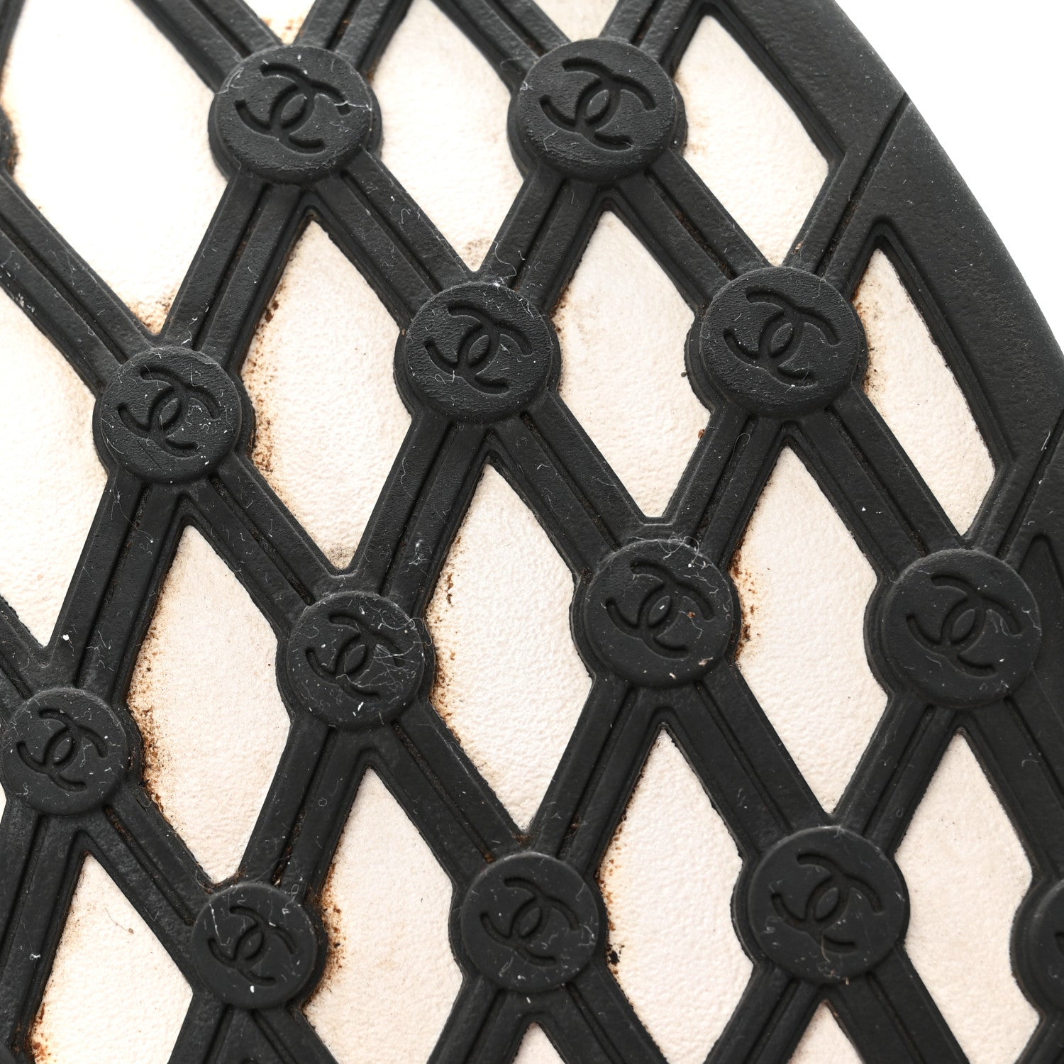 Chanel Calfskin Mesh Suede Mens CC Sneakers 45 White Black 11 of 11