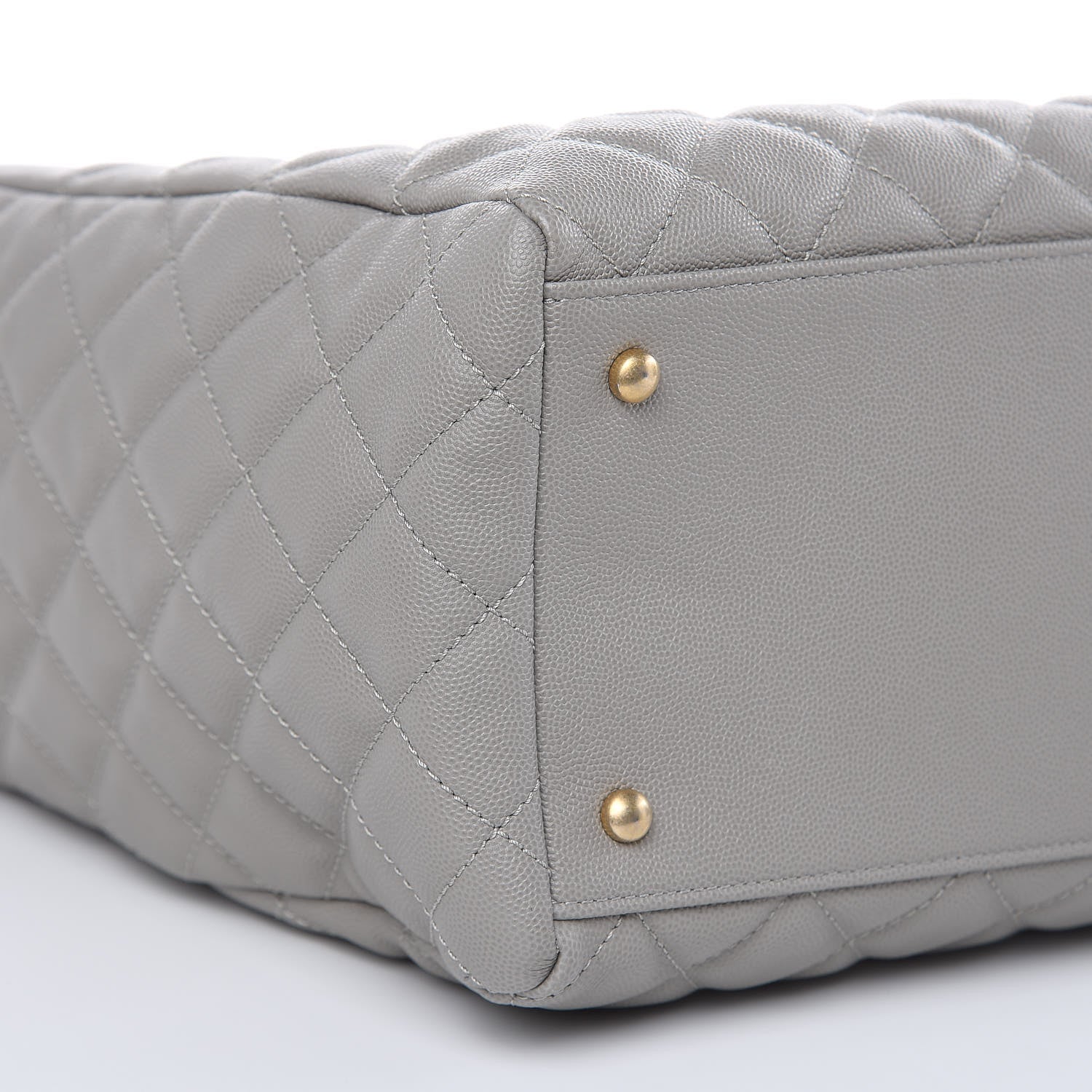 Chanel Caviar Quilted Large Coco Handle Shopping Tote Grey 10 of 11