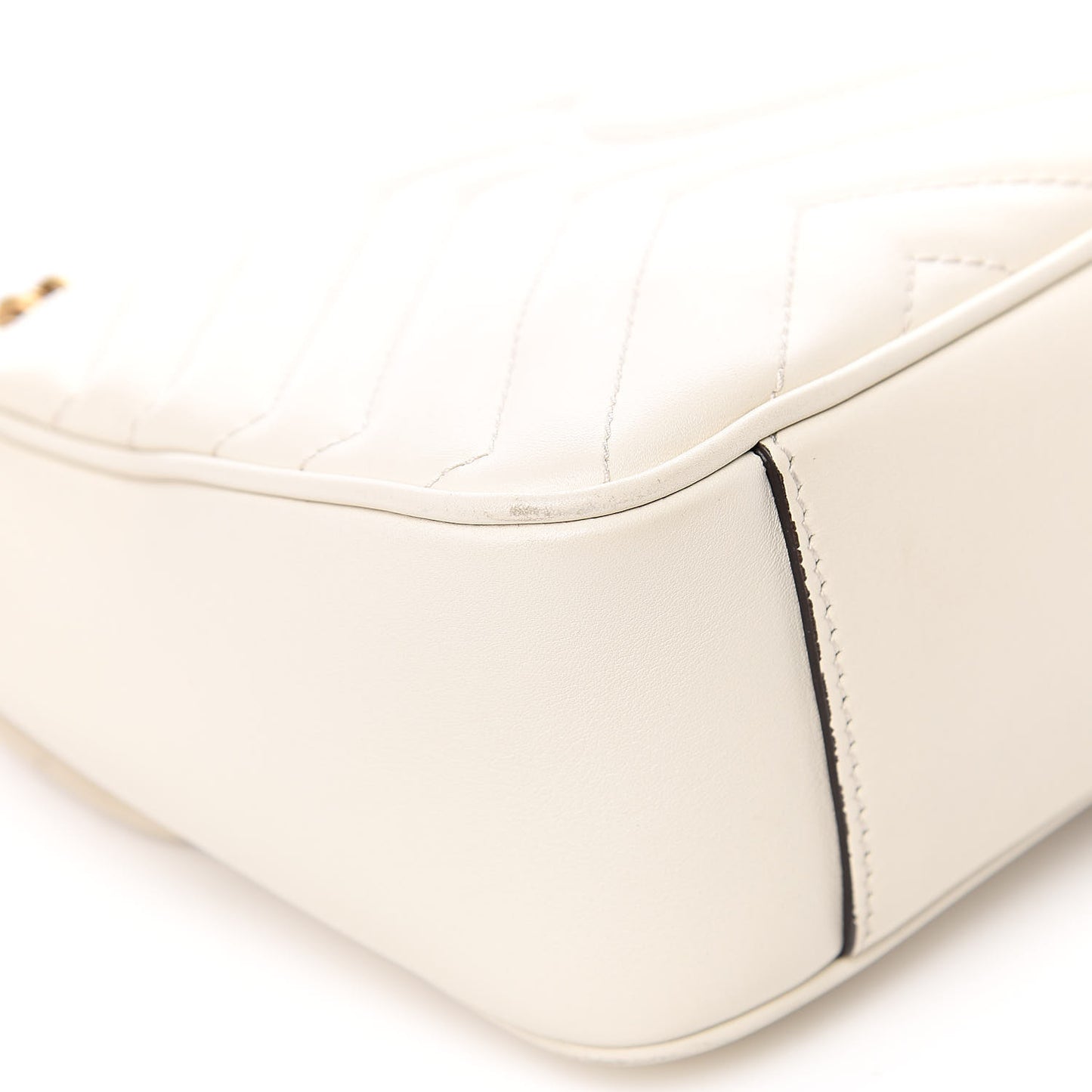 Calfskin Matelasse Small GG Marmont Shoulder Bag White