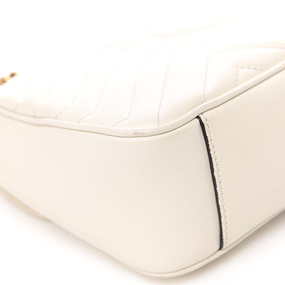 Gucci Calfskin Matelasse Small GG Marmont Shoulder Bag White 10 of 13