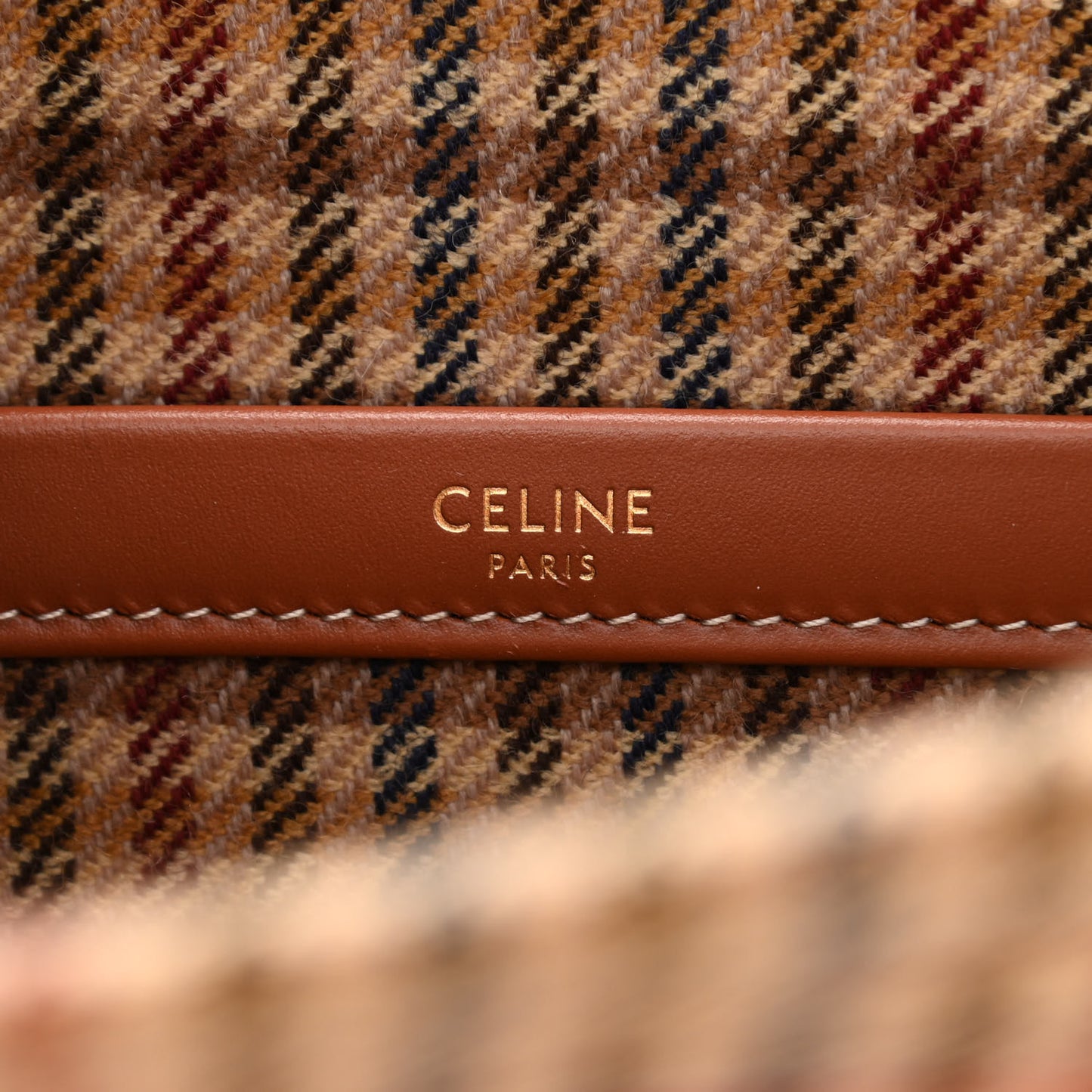 Tweed Calfskin Triomphe Small Cabas Thais Multicolor