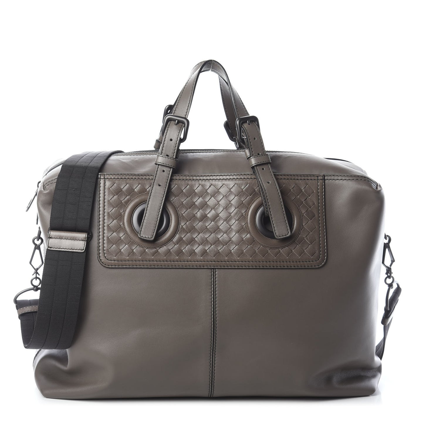 Calfskin Intrecciato Oculus Duffel Bag New Steel