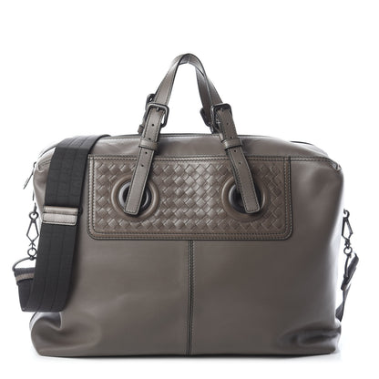 Bottega Veneta Calfskin Intrecciato Oculus Duffel Bag New Steel 1 of 9