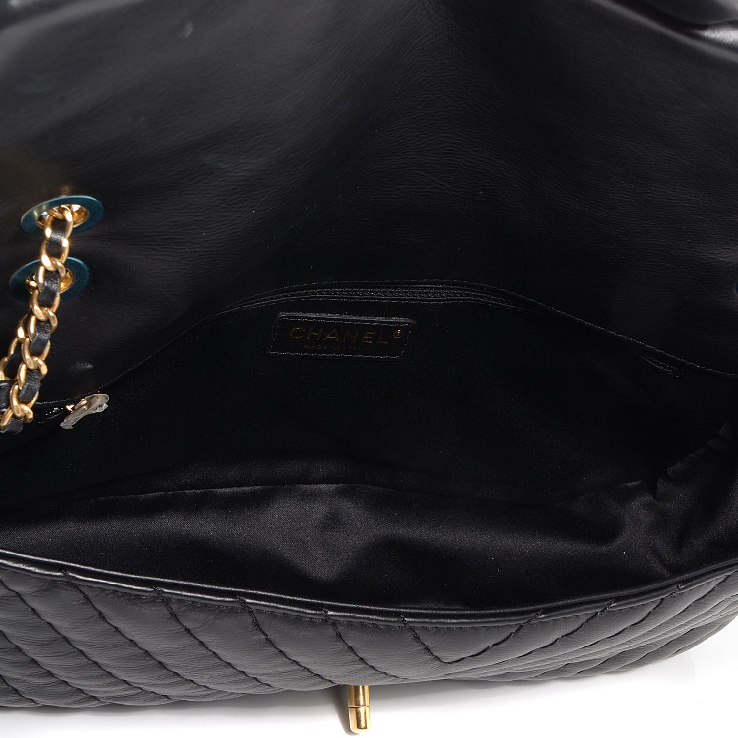 Chanel Calfskin Surpique Chevron Large Flap Black 6 of 9