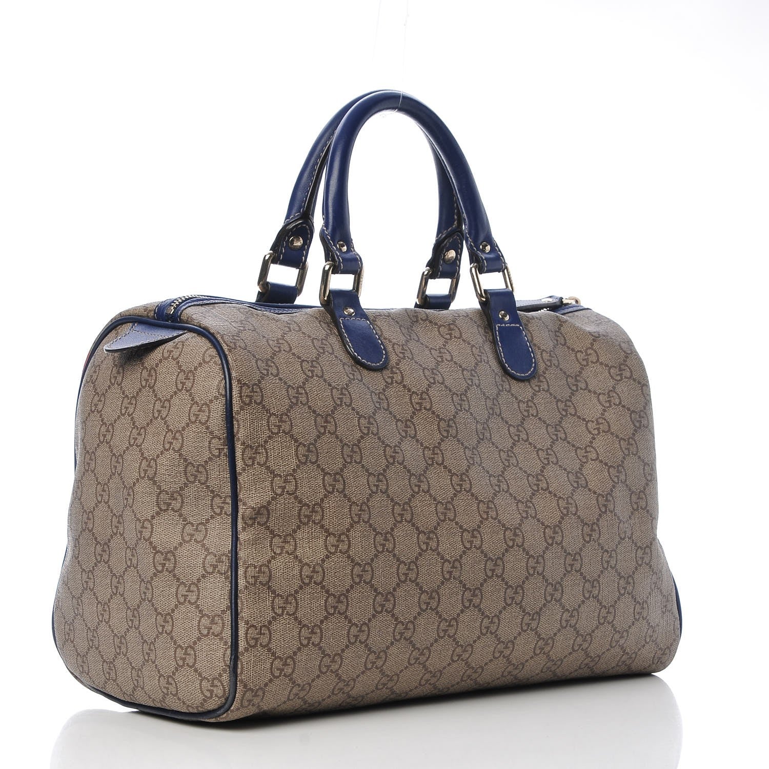 Gucci GG Plus Monogram Medium Boston USA Flag Unicef Duffle Blue 3 of 12