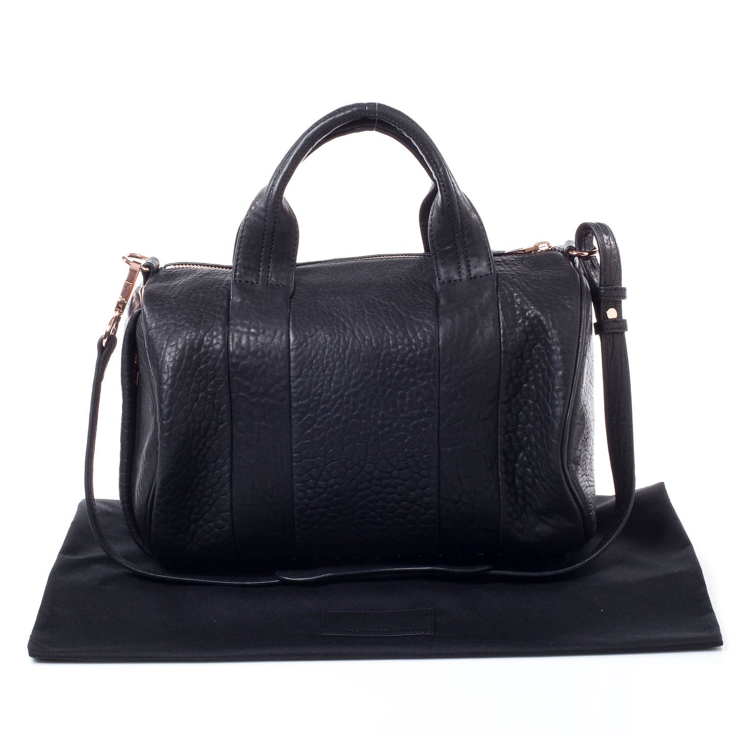 Leather Rocco w Rose Gold Hardware Black