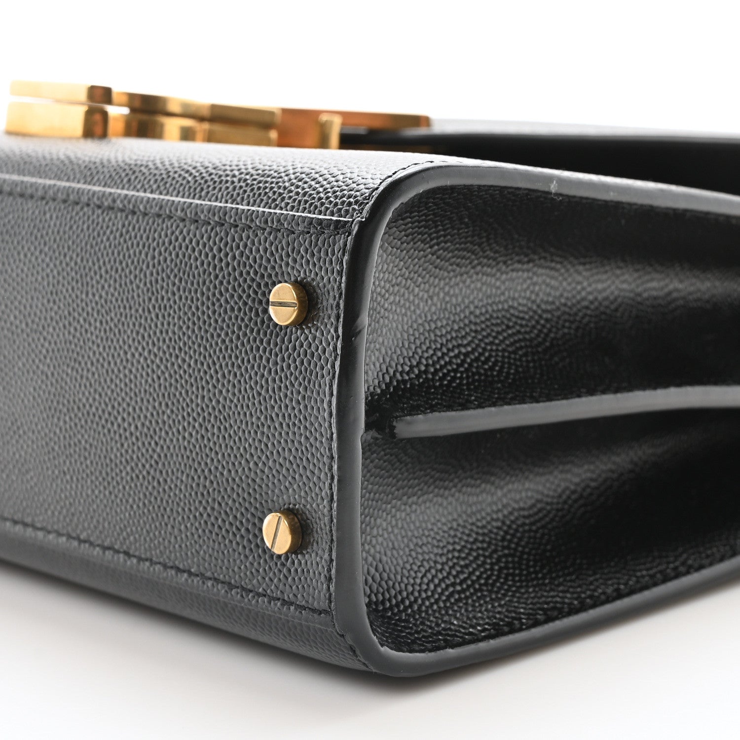 Saint Laurent Grain de Poudre Mini Classic Monogram Cassandra Top Handle Black 10 of 11
