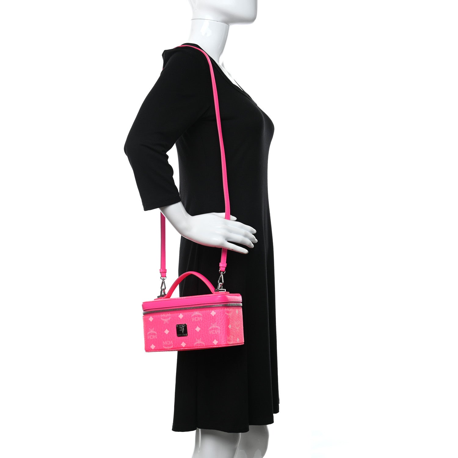 MCM Visetos Vanity Case Neon Pink 2 of 9