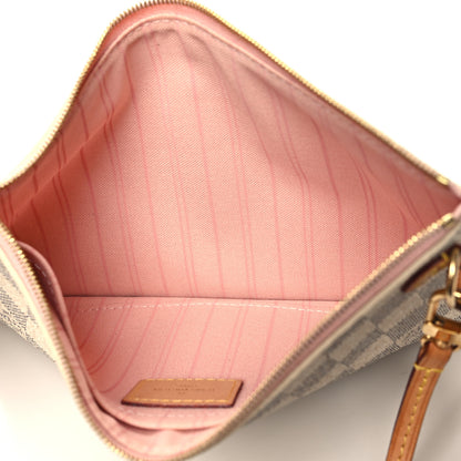 Louis Vuitton Damier Azur Neverfull MM GM Pochette Rose Ballerine 5 of 9