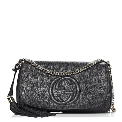 Gucci Pebbled Calfskin Medium Soho Flap Crossbody Black 1 of 20