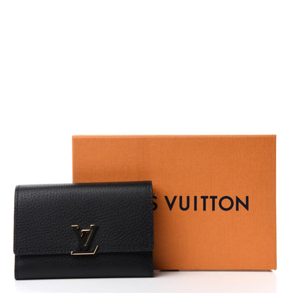 Louis Vuitton Taurillon Capucines Compact Wallet Black 8 of 8