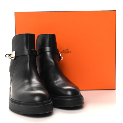 Hermes Calfskin Veo Ankle Boots 37.5 Black 9 of 9