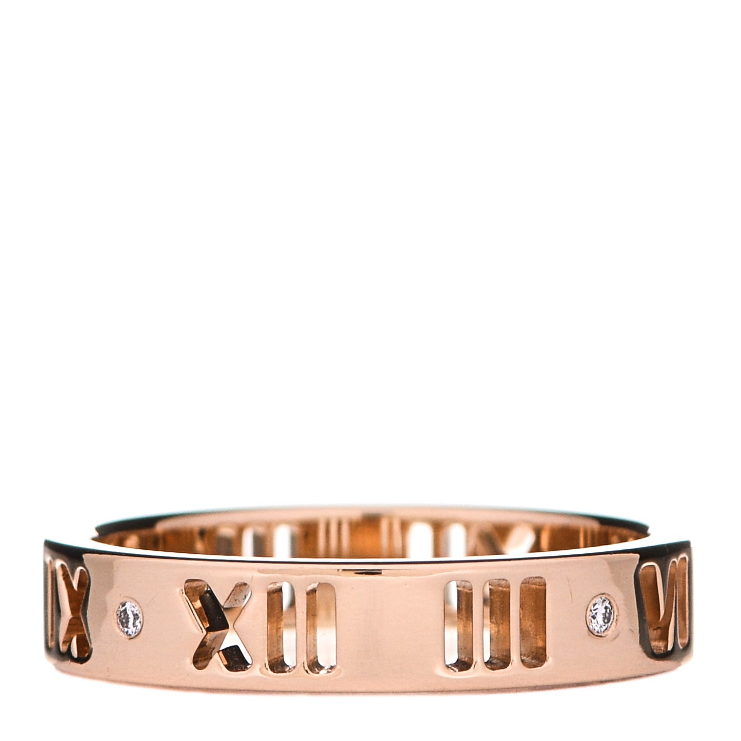 18K Rose Gold Diamond Atlas Pierced Ring 49 4.75