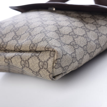 Gucci GG Supreme Monogram Selleria Calfskin Small Flap Messenger Bag Beige Ebony Cocoa Dark Chocolate 11 of 13