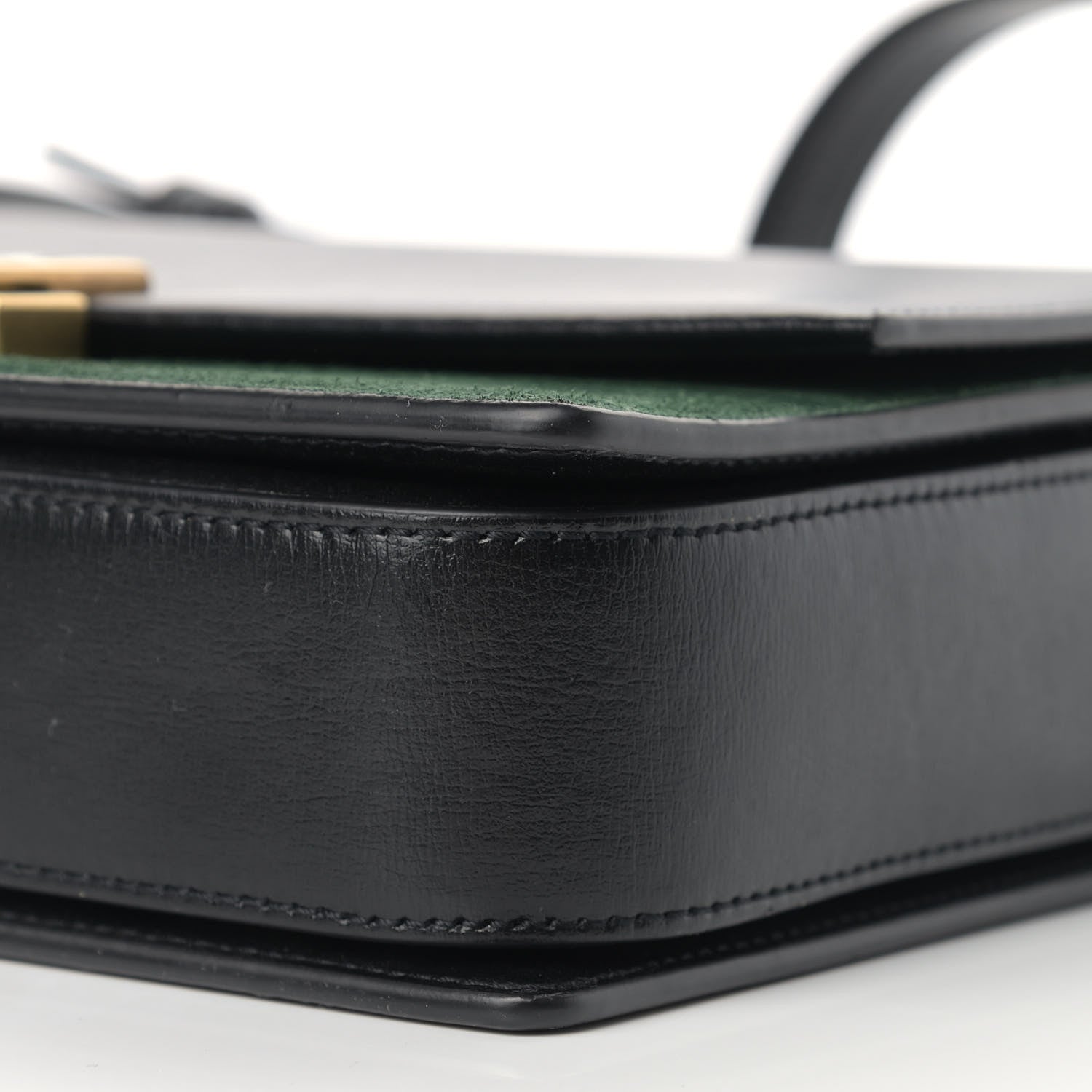 Saint Laurent Smooth Calfskin Suede Medium Bellechasse Black Dark Green 9 of 11