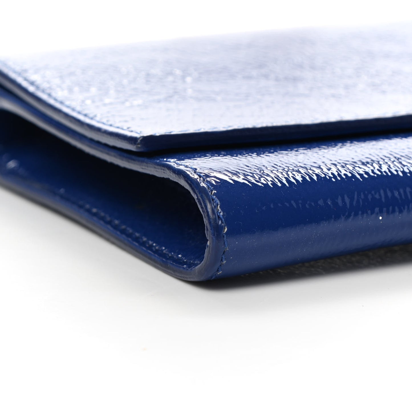 Textured Patent Monogram Large Belle De Jour Clutch Royal Blue