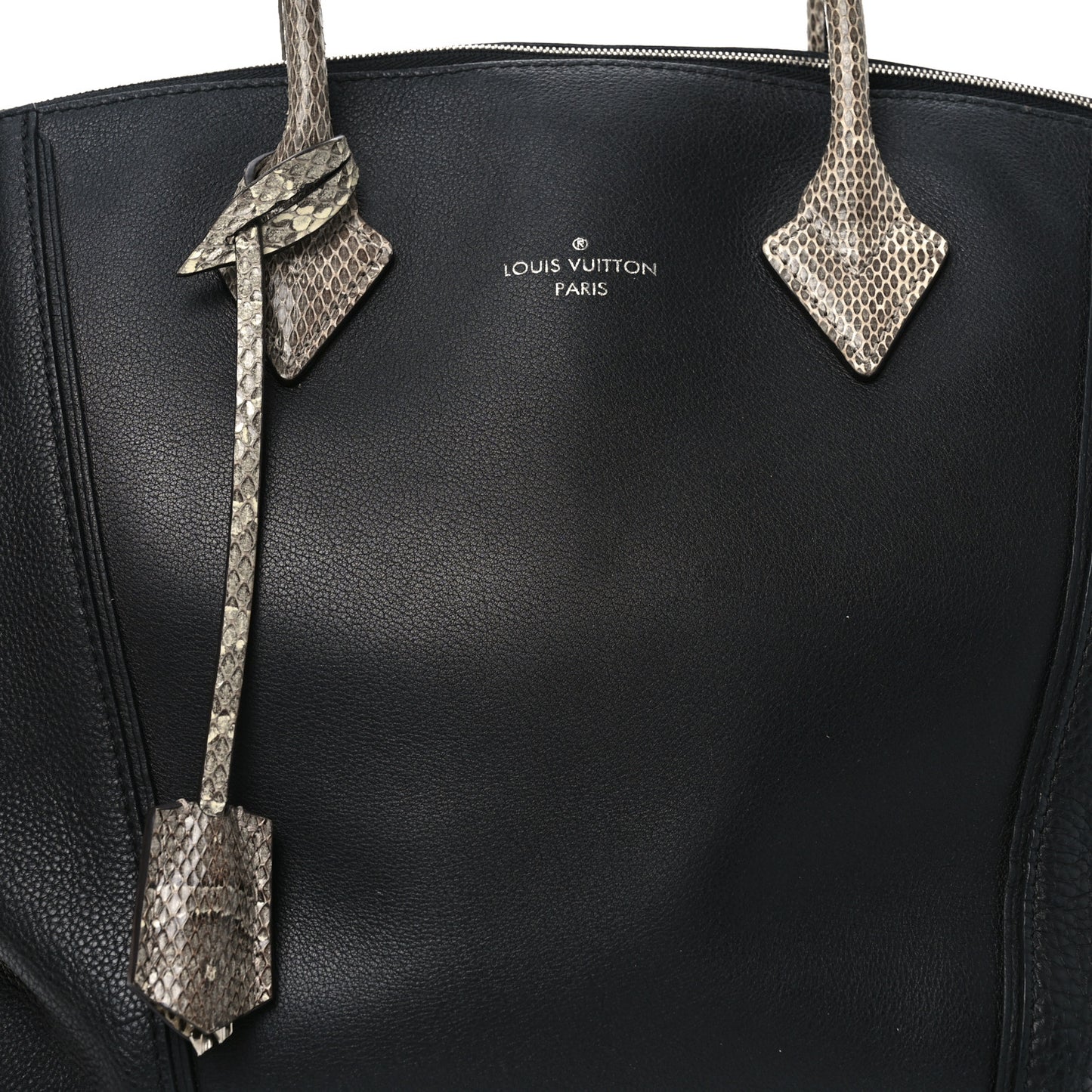Veau Cachemire Snakeskin Soft Lockit MM Black