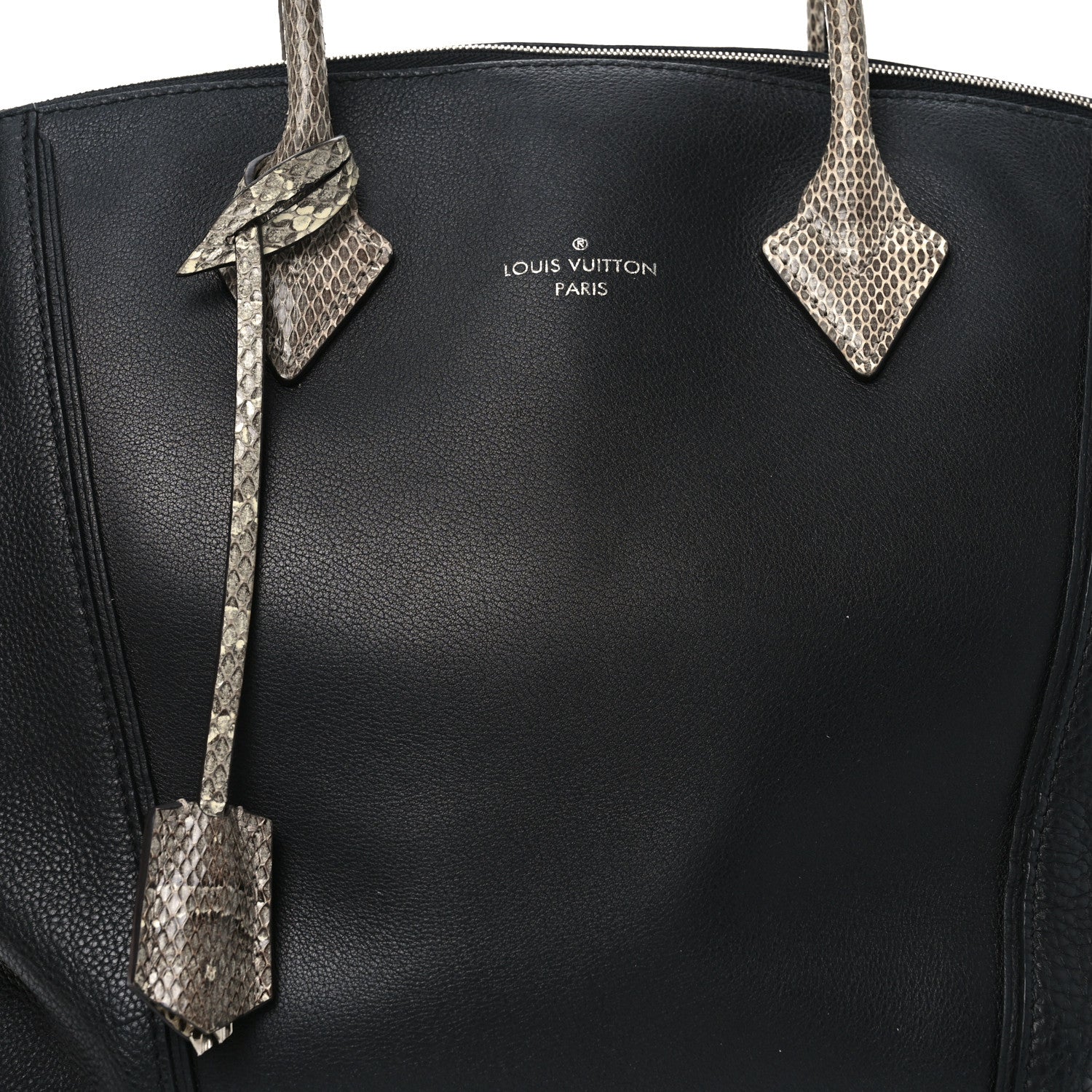 Louis Vuitton Veau Cachemire Snakeskin Soft Lockit MM Black 7 of 9