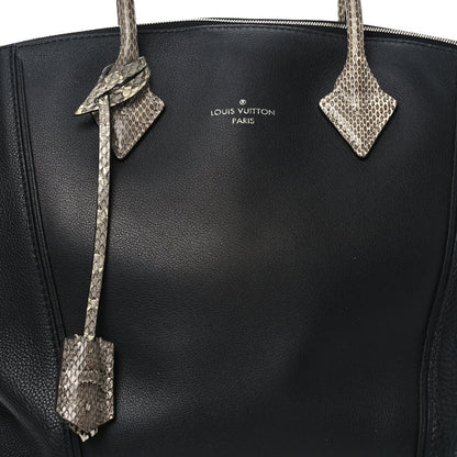 Louis Vuitton Veau Cachemire Snakeskin Soft Lockit MM Black 7 of 9