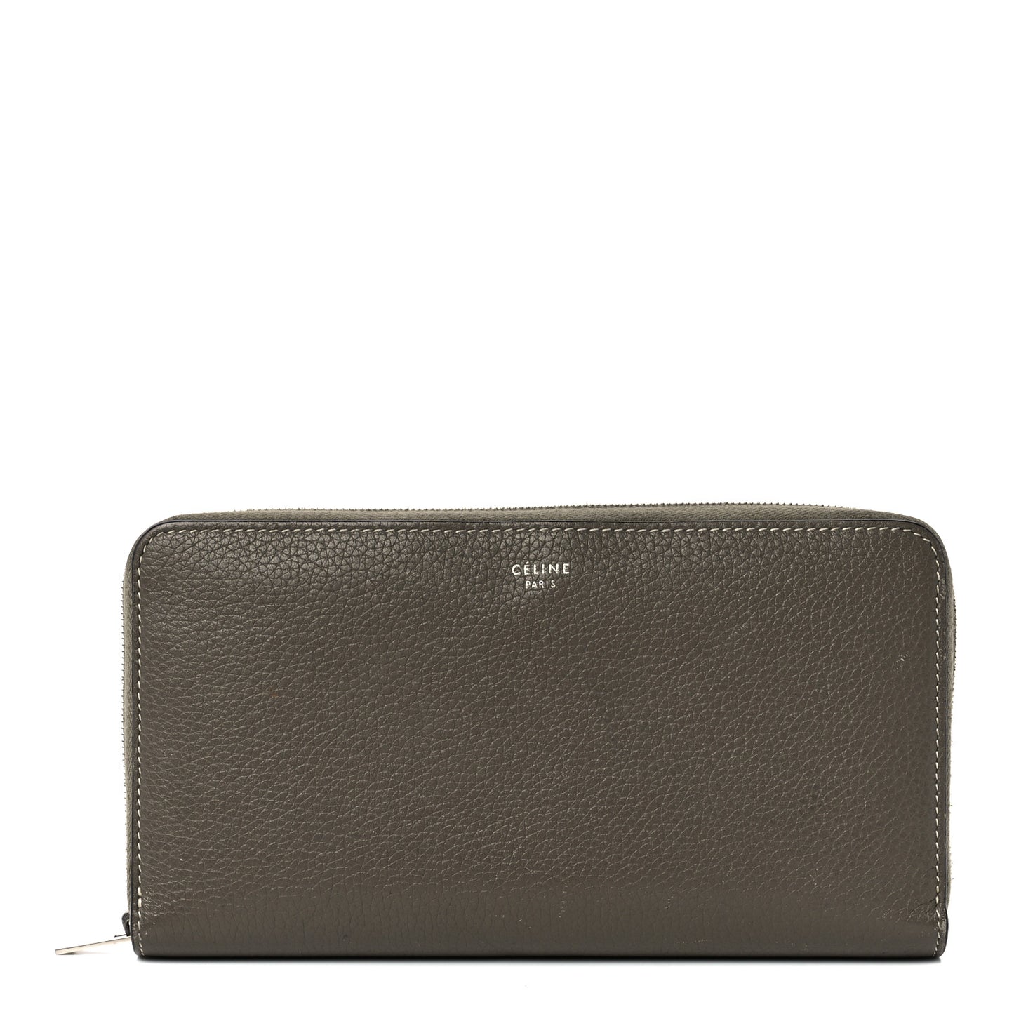 Drummed Calfskin Large Zip Around Multifunction Wallet Souris