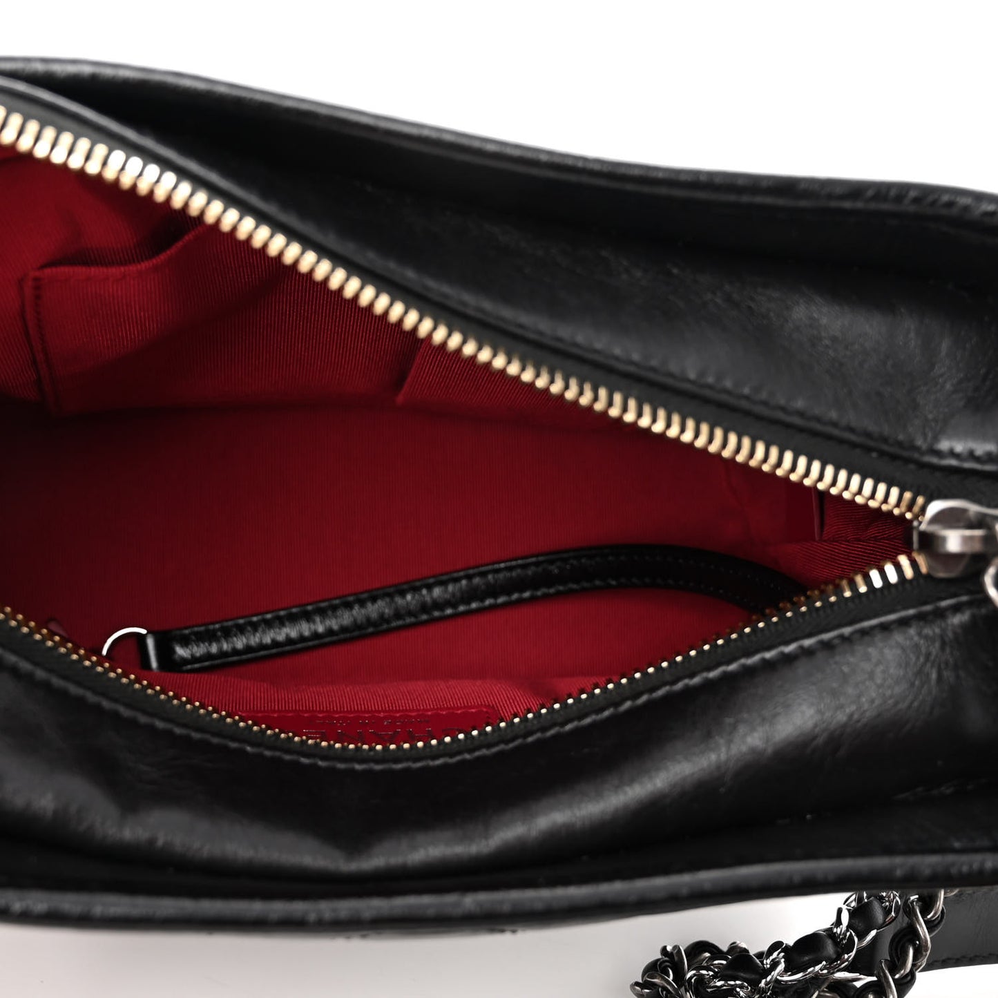Aged Calfskin Quilted Small Gabrielle Hobo Black