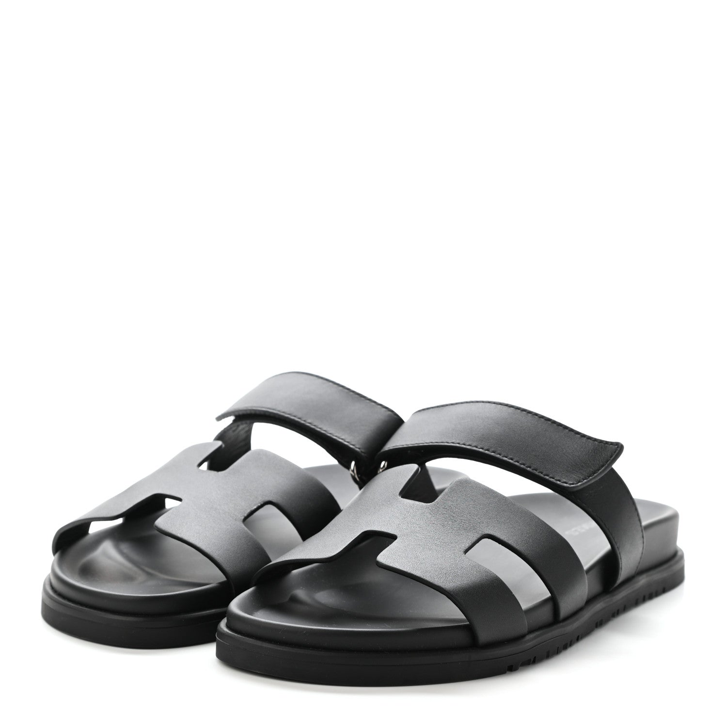 Hermes Calfskin Womens Chypre Sandals 39 Black 3 of 10