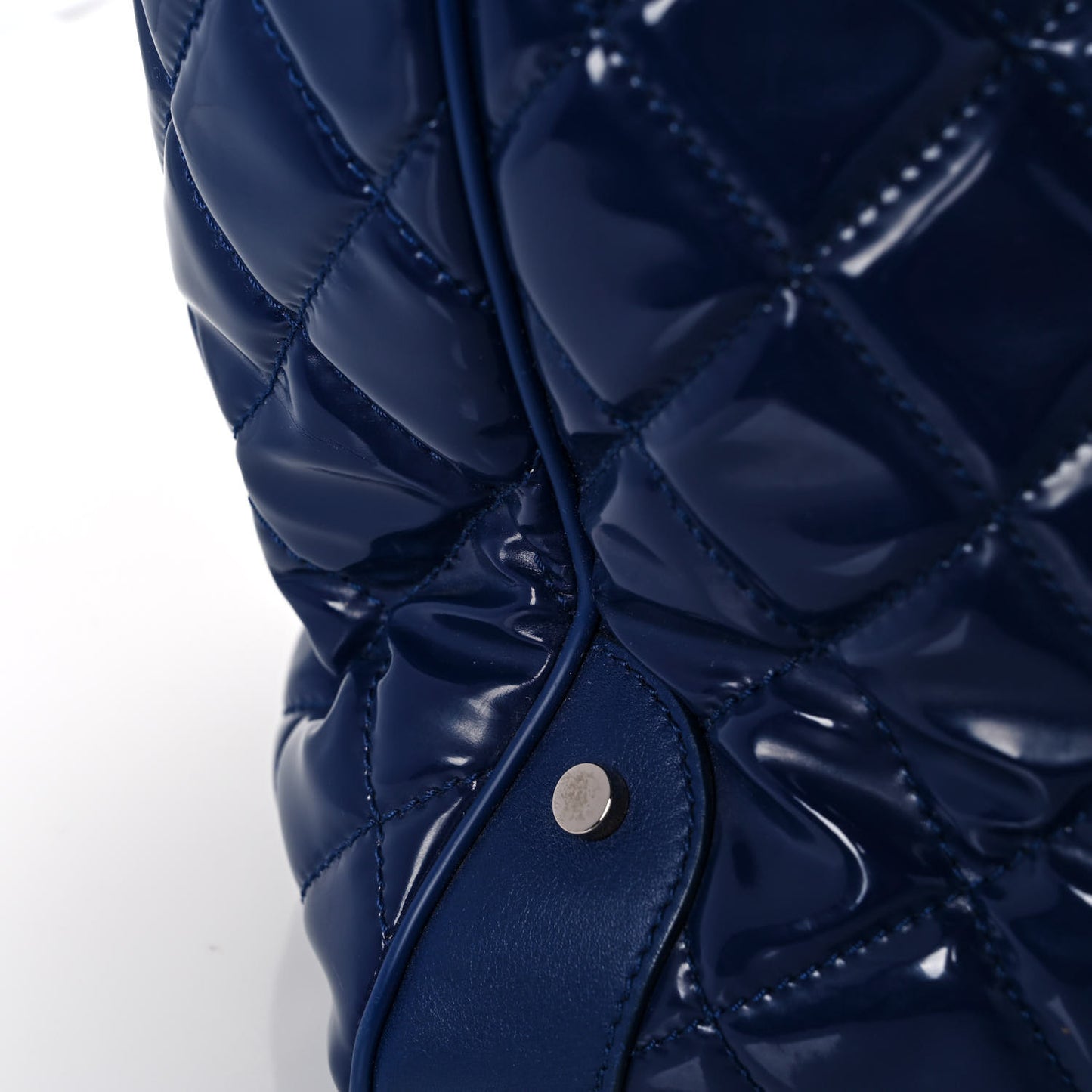 Patent Quilted Travel Bag Blue
