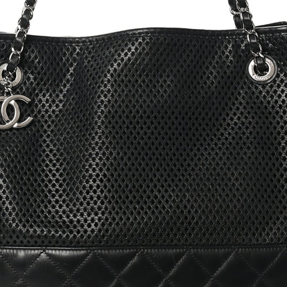 Chanel Calfskin Perforated Up In The Air North South Tote Black 8 of 10
