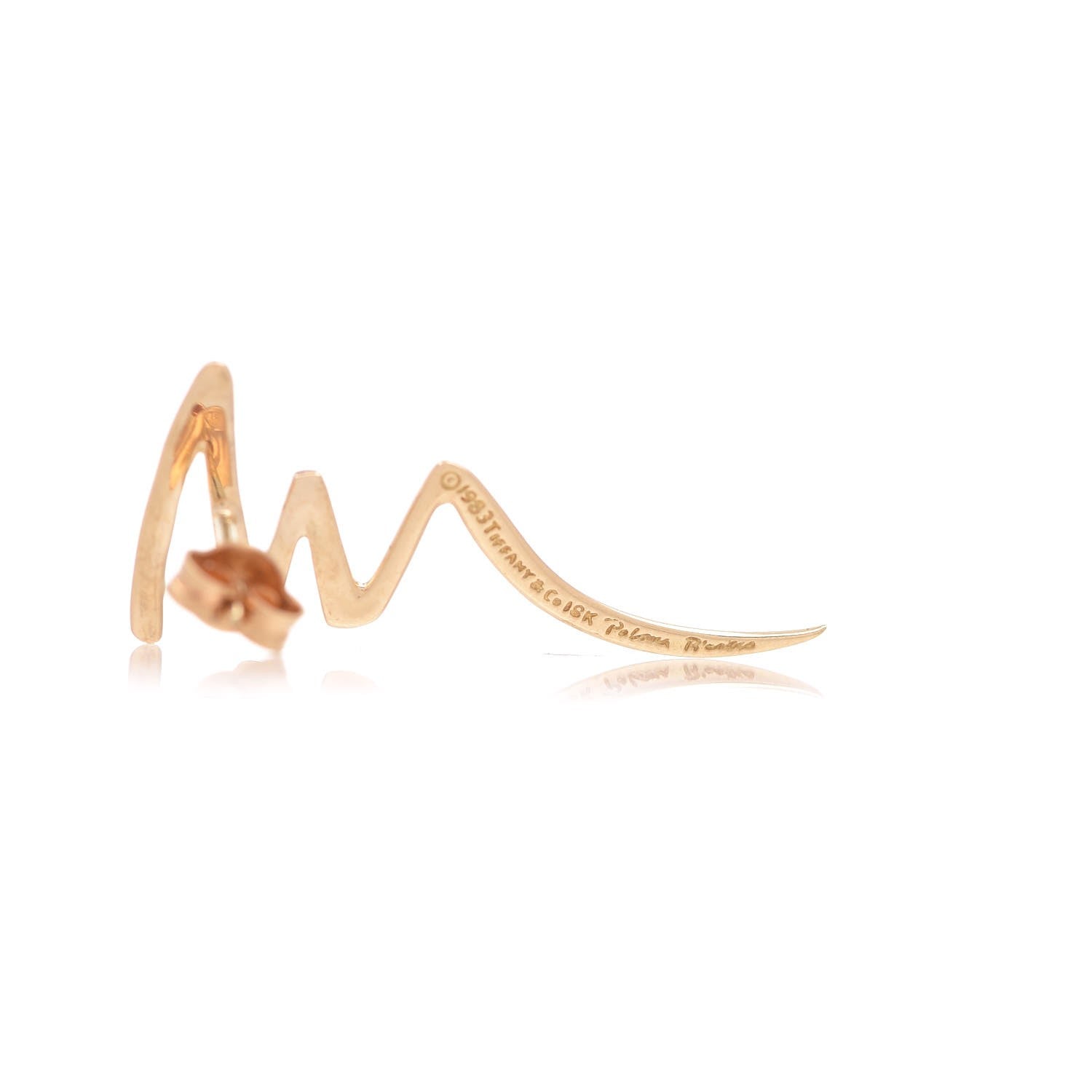 Tiffany 18K Yellow Gold Paloma Picasso Scribbles Earrings 4 of 6