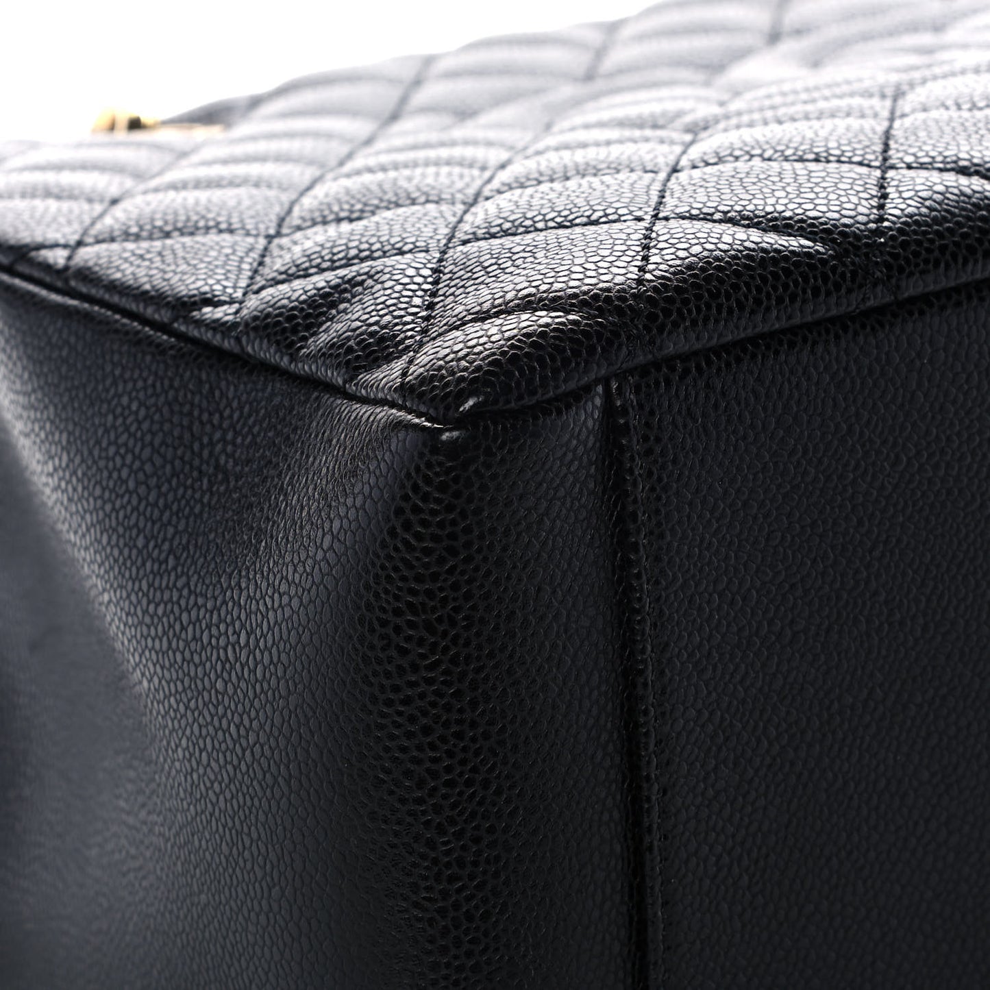 Caviar Quilted Grand Shopping Tote GST Black