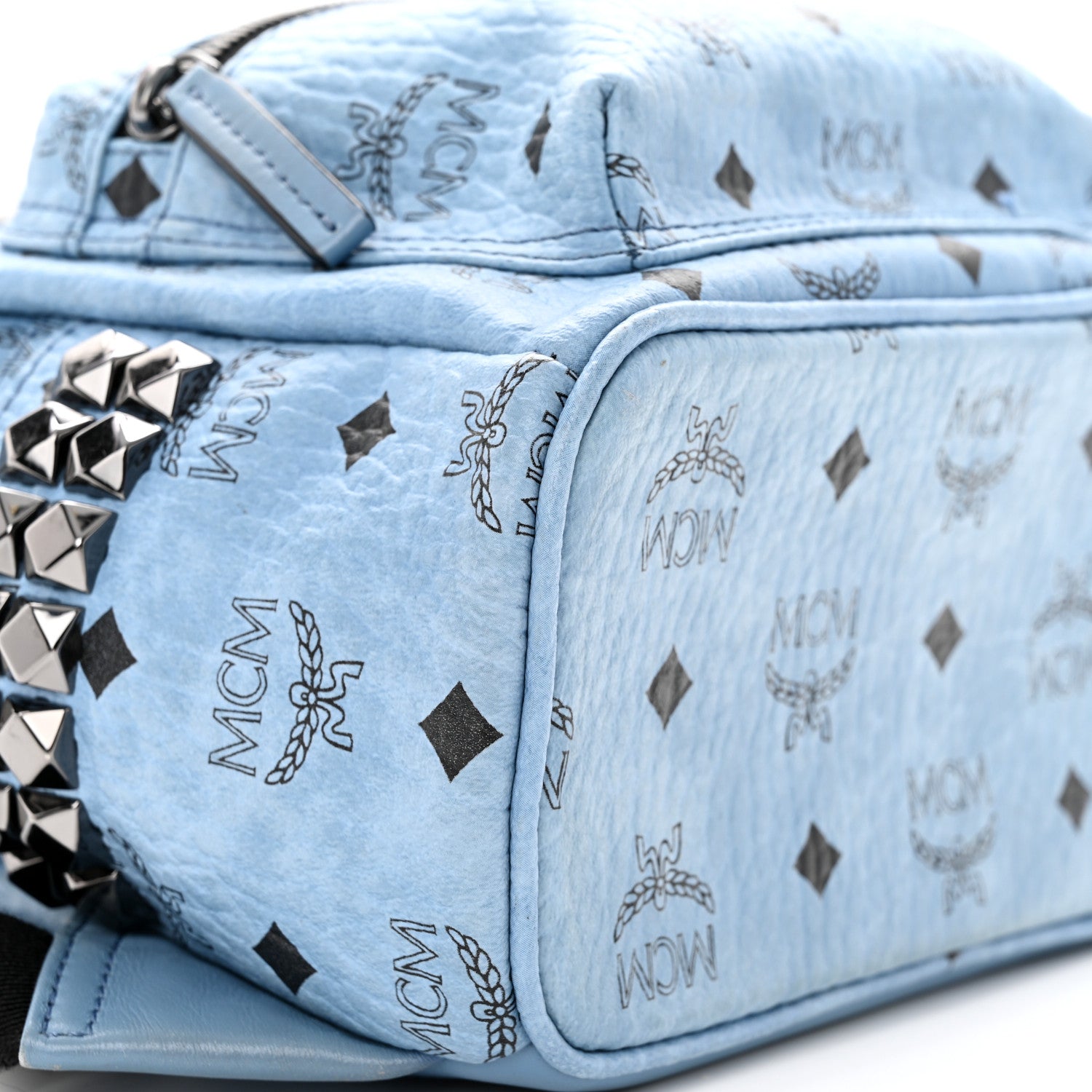 MCM Visetos Side Stud Mini Stark Backpack Blue 10 of 28