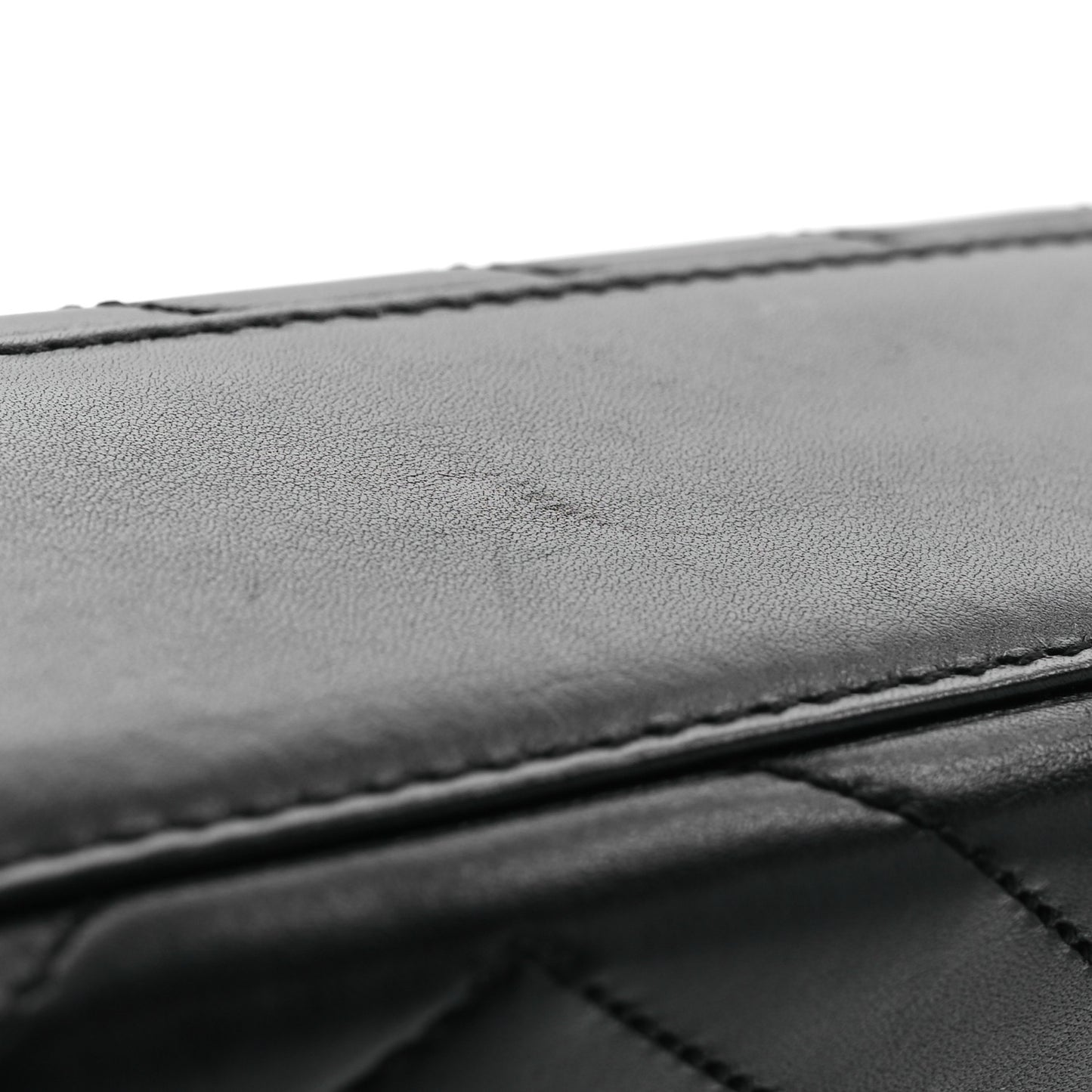 Smooth Calfskin Matelasse Chevron Large Monogram Satchel Black