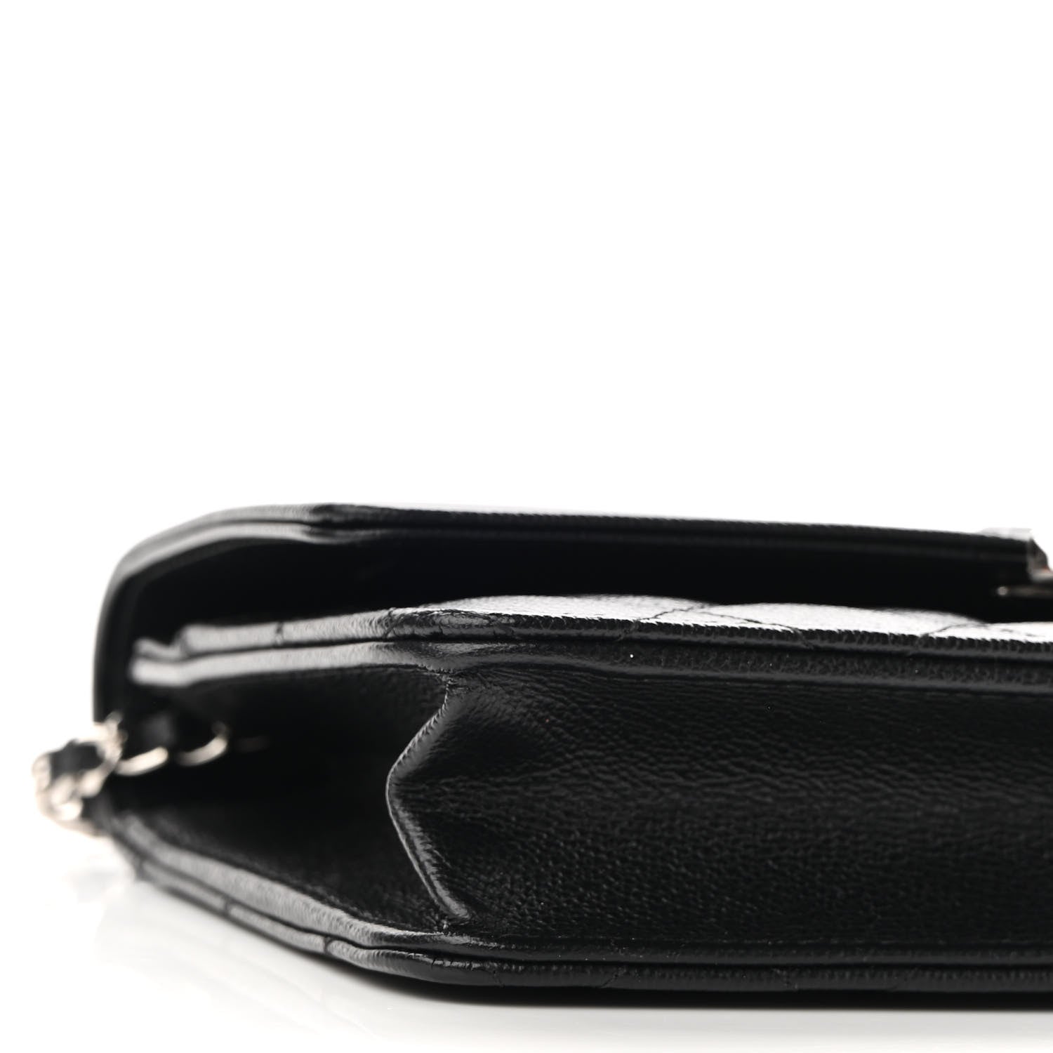 Chanel Grained Calfskin Quilted CC Box Wallet On Chain WOC Black 10 of 11