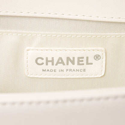Chanel Calfskin Medium Boy Flap White Black 6 of 9