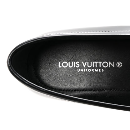 Louis Vuitton Glazed Calfskin Chess Flat Loafer 39.5 Black 8 of 9