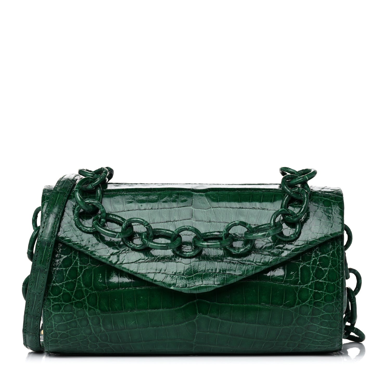 Crocodile Amour Clutch Green