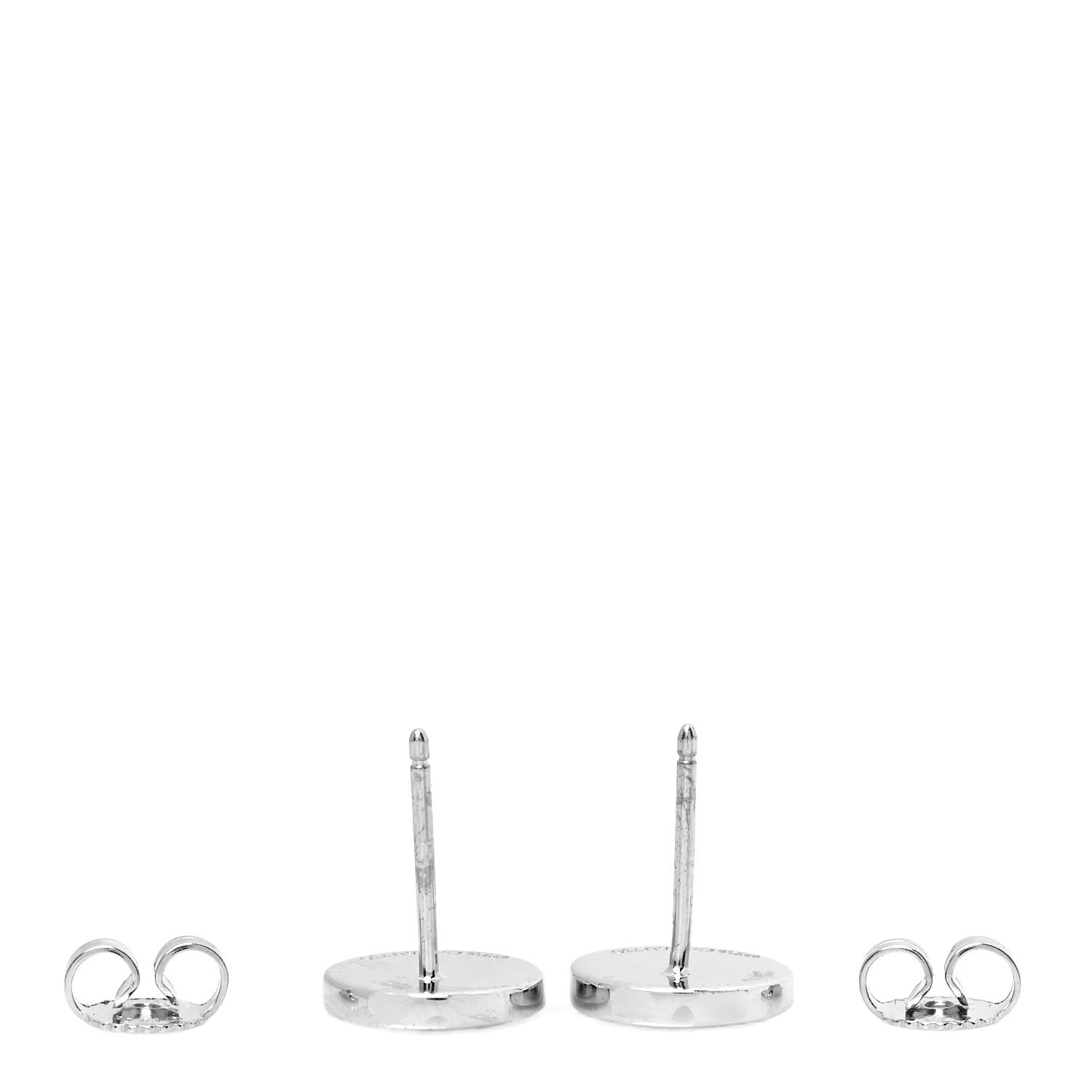 Tiffany 18K White Gold Diamond Atlas Stud Earrings 3 of 4