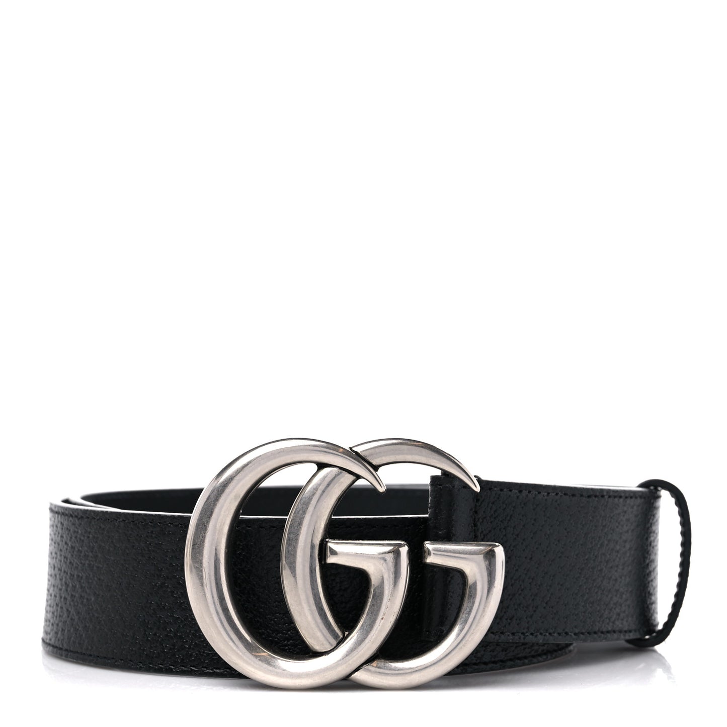 Textured Dollar Calfskin Nickel Double G 40mm Belt 75 30 Black
