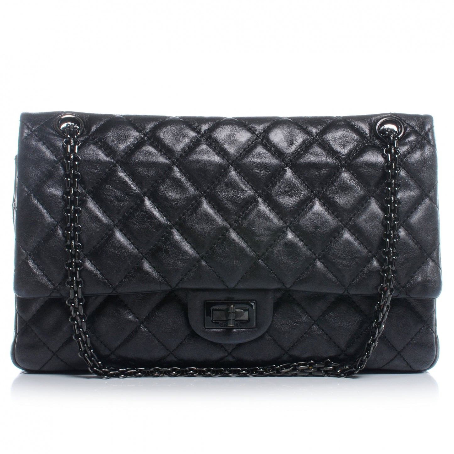 Calfskin 2.55 Reissue 226 Flap Metallic Black